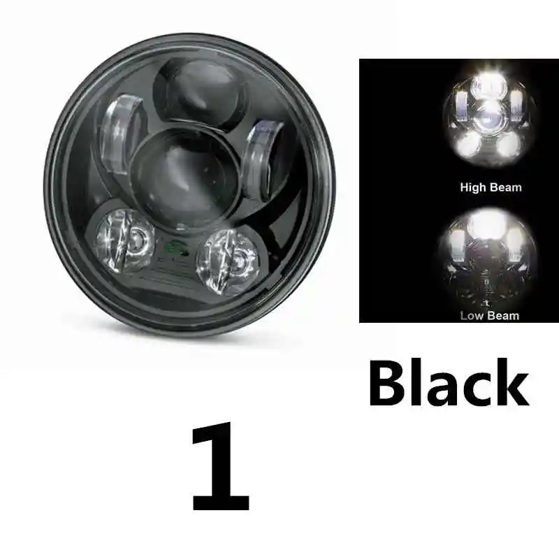 H4 мотоциклетная фара 5 3/" 5,75" мотор Bluetooth дистанционный круглый RGB светодиодный налобный фонарь DRL для Harley Softail Dyna Sportster - Цвет: 1 Black