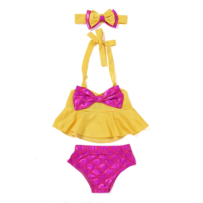 2019 лето для новорожденных девочек Купальники Двойка купальники бикини купальный