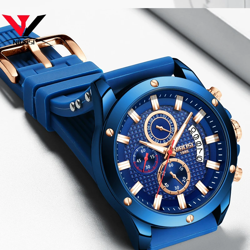 NIBOSI мужские спортивные часы Топ бренд класса люкс водонепроницаемые военные