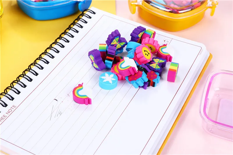 Hethrone Радужная коробка ластик gomas de borrar серия мультфильм goma de borrar канцелярские Gomme kawaii Ластики для детей резиновые