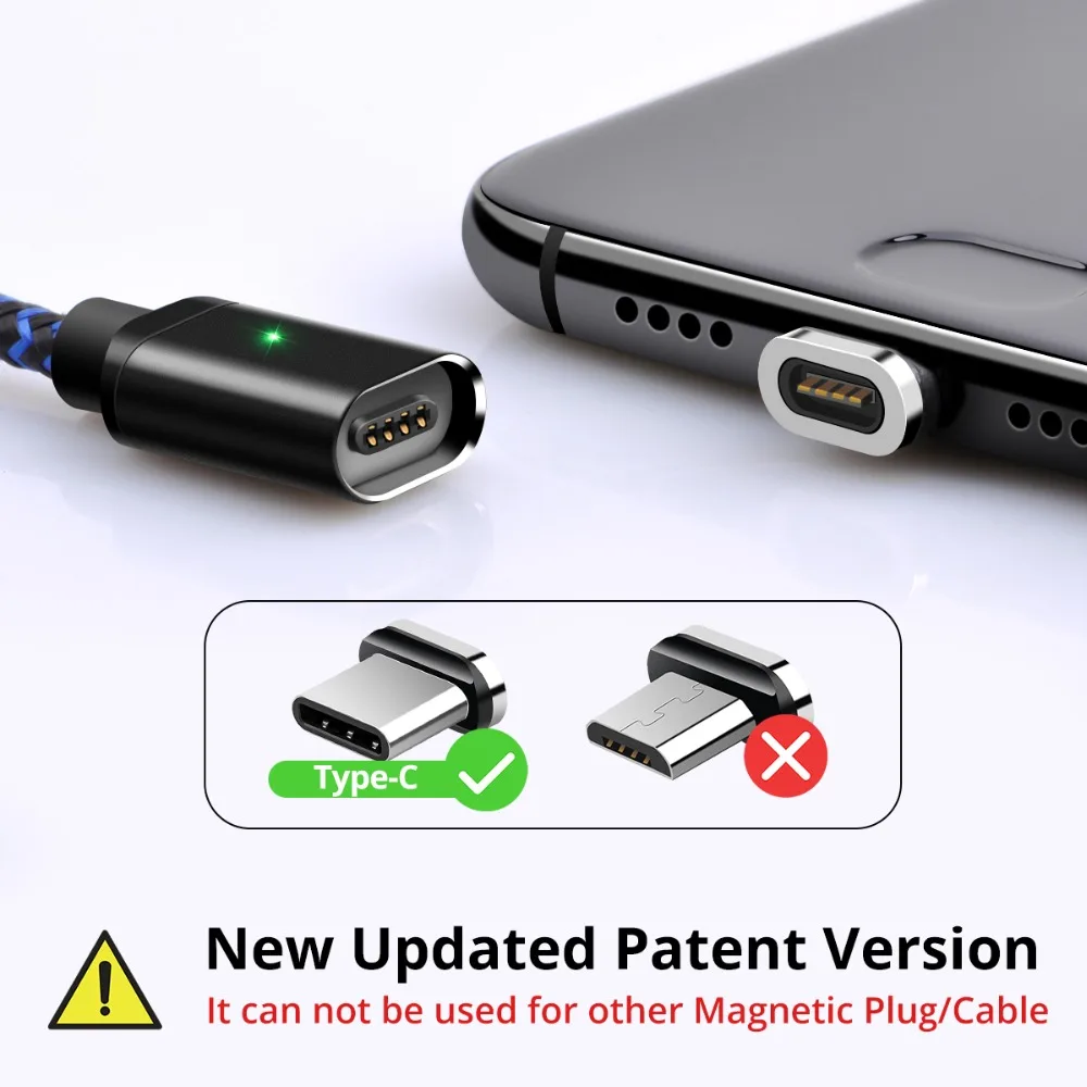 Магнитный кабель FONKEN USB Type C 2 м 4 А магнитные кабели для телефонов быстрое зарядное