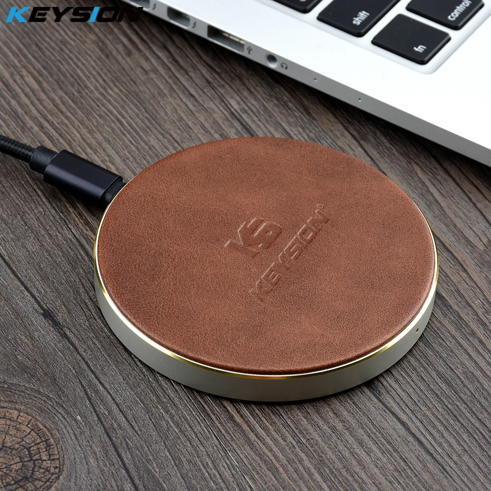 KEYSION 10 8 Вт Qi Быстрое беспроводное зарядное устройство с ЧПУ металлическая