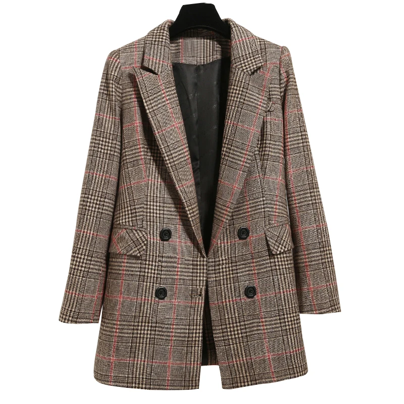 Женский шерстяной Блейзер в Корейском стиле осенне-зимнее повседневное длинное