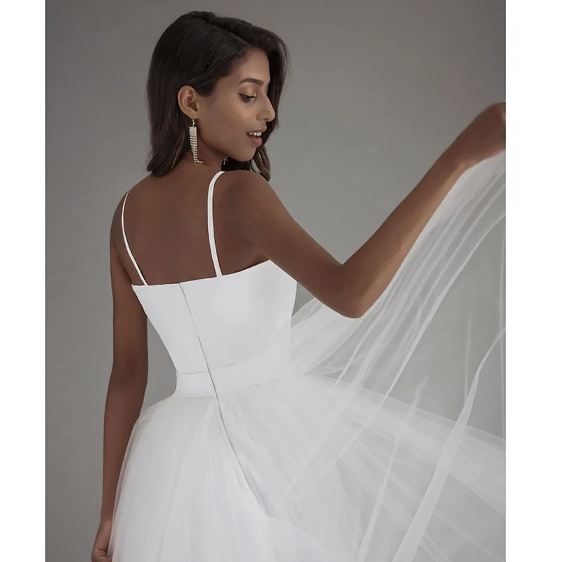 Пляжные свадебные платья на бретелях-спагетти новинка 2018 Vestido Noiva Praia простые