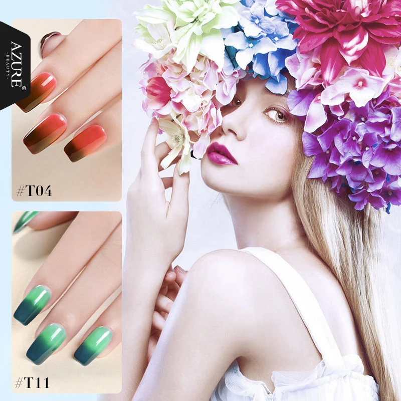 Гель-лак для ногтей Azure меняющий цвет стойкая светодиодная УФ-краска