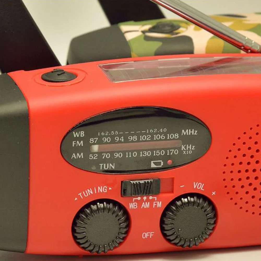 На солнечных батареях портативное радио Поддержка AM FM WB сигнал светодиодный