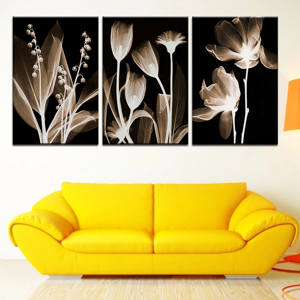 Абстрактный Золотой Тюльпан Цветок лотоса Картина на холсте HD Печать Настенная