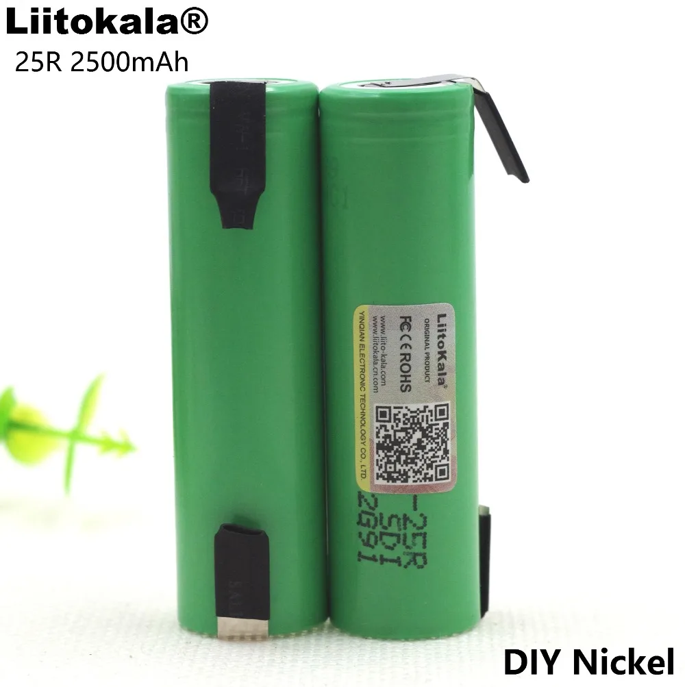 Liitokala 18650 25R 2500mAh lithium battery 20A continuous discharge power electronic +DIY Nickel belt | Электроника