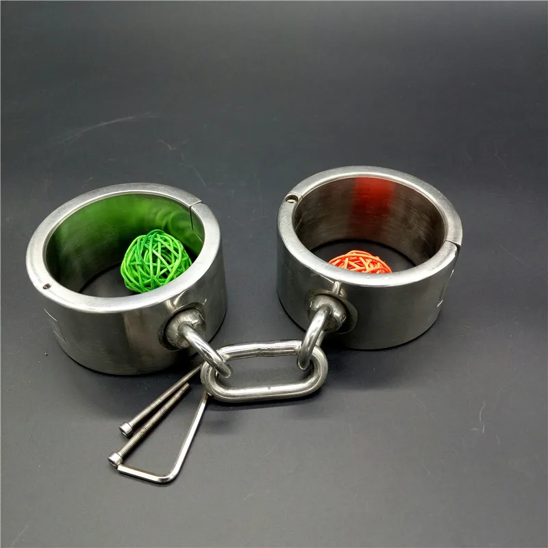 Наручники тяжелого типа из нержавеющей стали БДСМ фетиш раб наручные