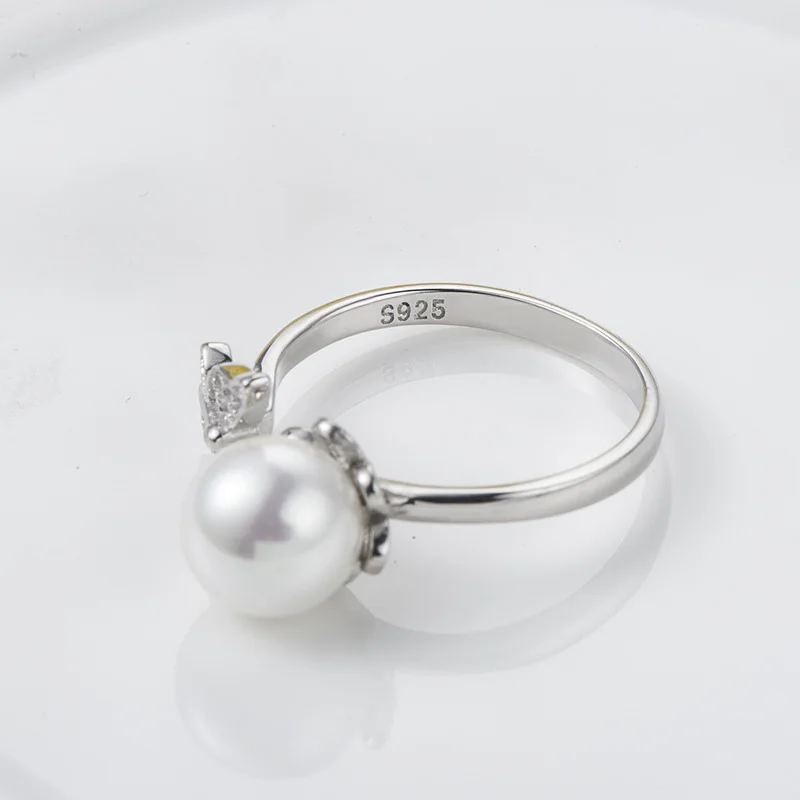 Женское кольцо из серебра 925 пробы с жемчугом | Украшения и аксессуары