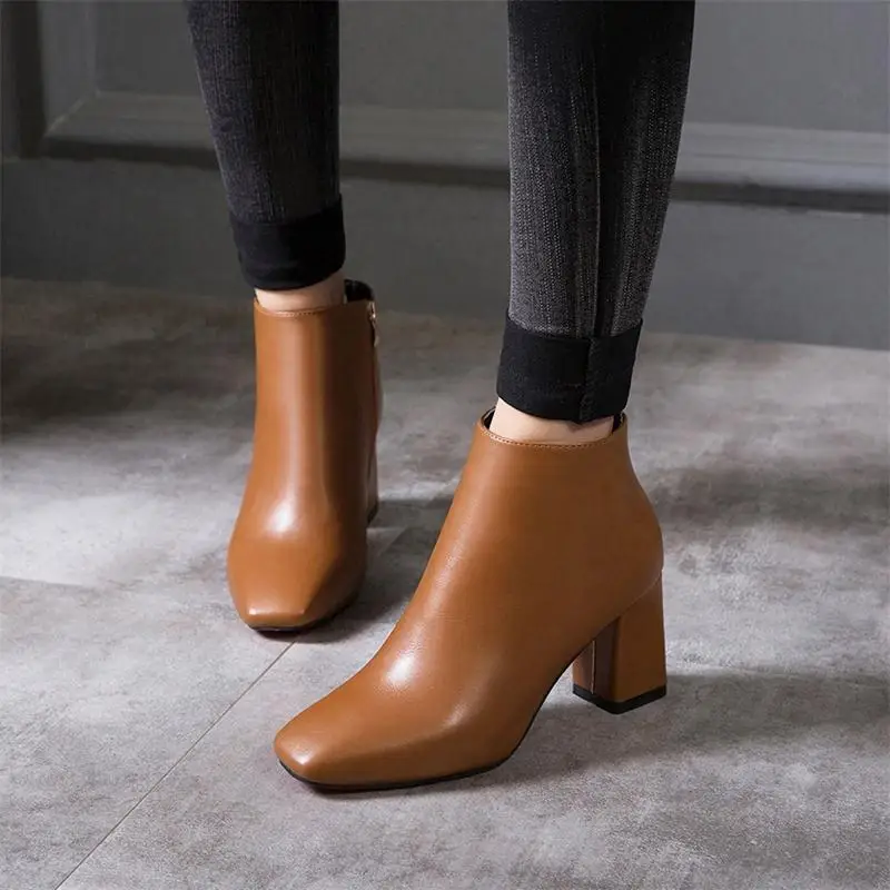 Hung Яу женские ботильоны Кожаная обувь Женские туфли на плоской подошве с острым