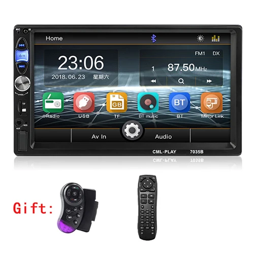 Car MP5 Player 2 Din автомагнитола 7 HD Авторадио мультимедийный плеер 2DIN сенсорный экран Авто аудио стерео MP5 Bluetooth USB TF FM камера - Цвет: Car MP5 Player