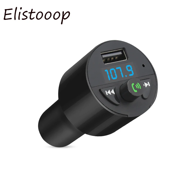 Автомобильный комплект с Bluetooth elistoop, fm-передатчик, MP3 плеер, USB 2.5A, быстрое зарядное устройство, дисплей напряжения, Micro SD TF, воспроизведение музыки