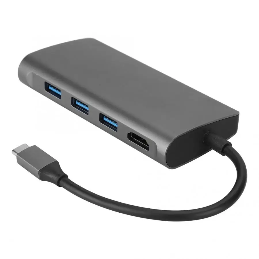 8 в 1 Type-C к HDMI + LAN USB3.0 * 3 SD TF концентратор адаптер конвертер кабель |