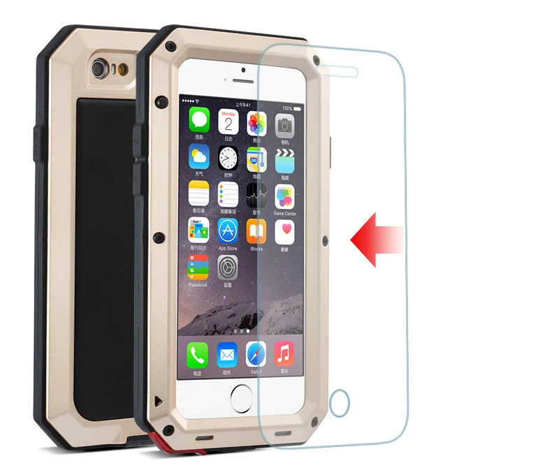 Сверхмощный водонепроницаемый ударопрочный Роскошный металлический