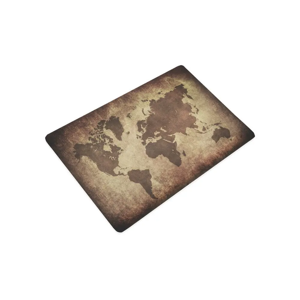 Коричневый нескользящий дверной коврик с картой мира домашний декор винтажный