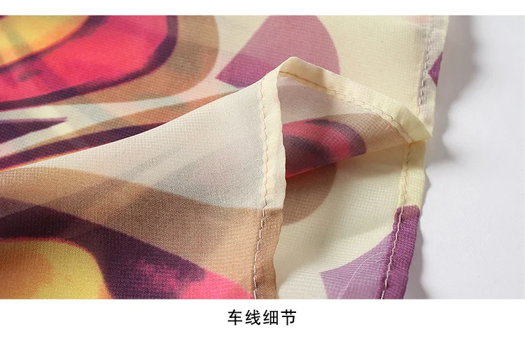 2018 Летний Новый шифон цветочные большой маятник длинный абзац мягкие печатных