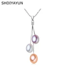 SHDIYAYUN 2019 прекрасное жемчужное ожерелье жемчужные ювелирные изделия Разноцветные кисточки натуральный жемчуг кулон 925 Стерлинговое серебро ювелирные изделия для женщин