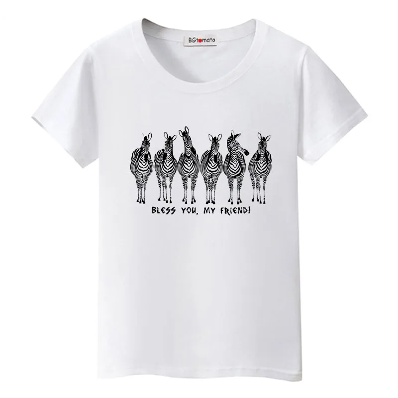 BGtomato много зебры Футболка модная уличная женская одежда 2019 chemise femme друзей harajuku в