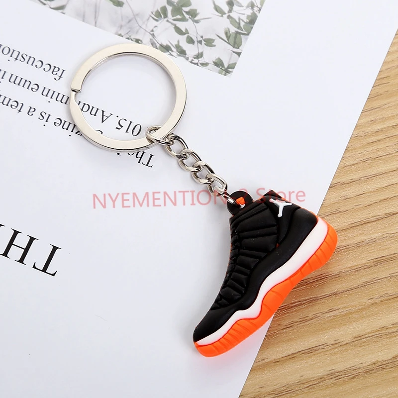 200 pcsMINI силиконовые JORDAN 11 брелок сумка очарование женщины мужчины дети подарки
