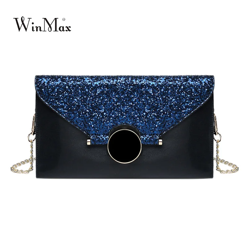 2018 женская сумка клатч с блестками кожаная конверт цепочкой и бриллиантами