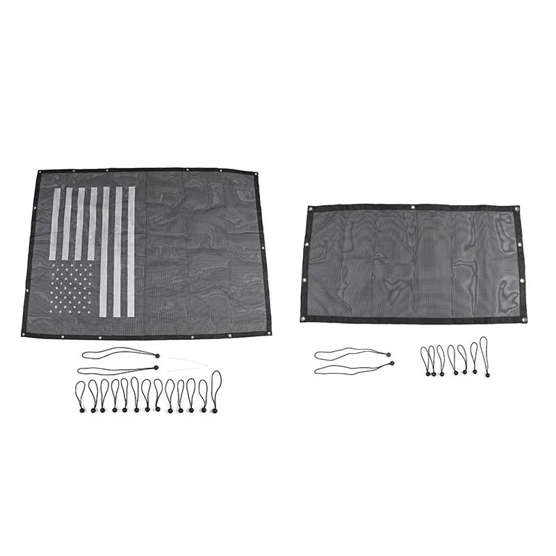 USA FLAG a set MOPAI автомобильный верхний солнцезащитный козырек для Jeep Wrangler JL Автомобильный багажник на крышу анти УФ Защита от солнца сетка для теплоизоляции для Jeep JL аксессуары - Название цвета: USA FLAG a set
