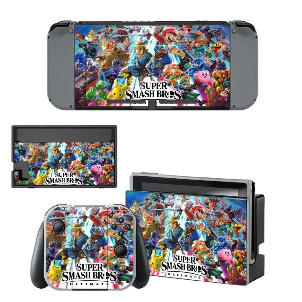Супер Smash Bros Виниловая наклейка для защиты кожи Nintendo Switch NS консоль + контроллер