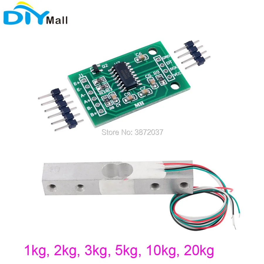 

1kg 2kg 3kg 5kg 10kg 20kg Weighing Sensor Load Cell Electronic Kitchen Scale + HX711 AD Weight Module