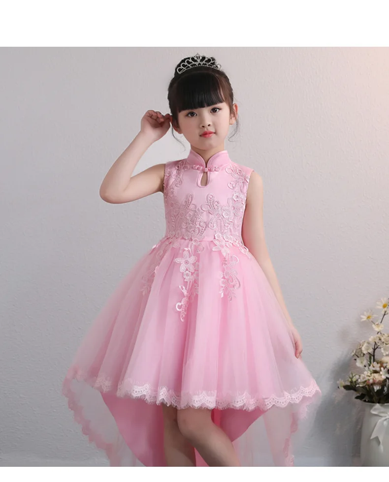 Children's beautiful dress summer new trailing princess girls wear baby flower primary school costumes | Детская одежда и