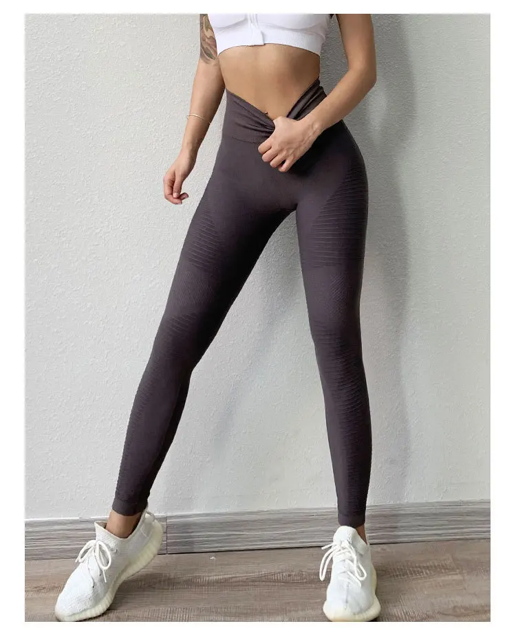 CHRLEISURE, Сексуальные Леггинсы для йоги, спортивные женские штаны для фитнеса, женские штаны для йоги с высокой талией, одноцветные леггинсы для спортзала, бесшовные, пуш-ап