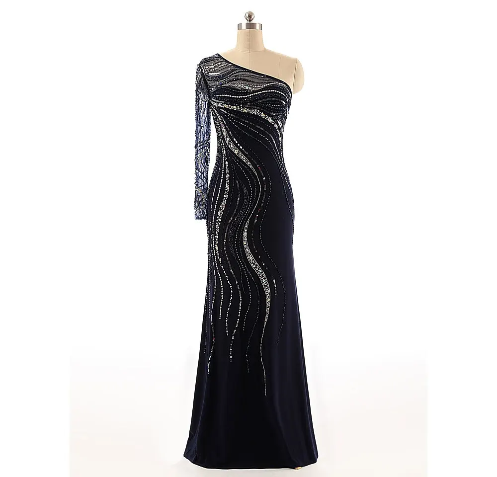 Robe De Soiree Вечернее Платье Королевский Синий Цвет Тюль Кристалл Партия Случаю