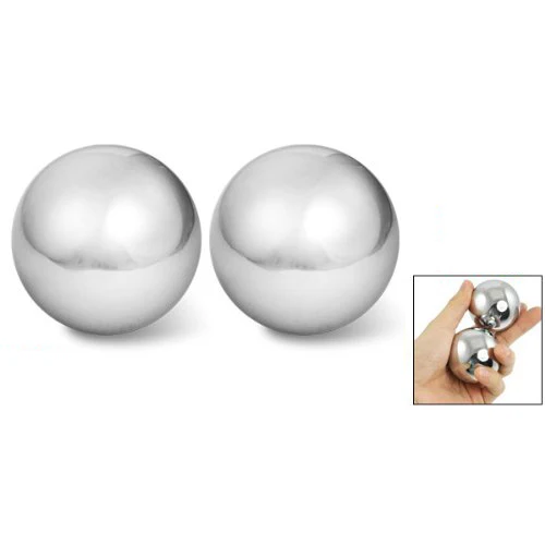 2 предмета Серебряный тон ладонь упражнения &quotDia перезвон Массажный мяч|toning ball