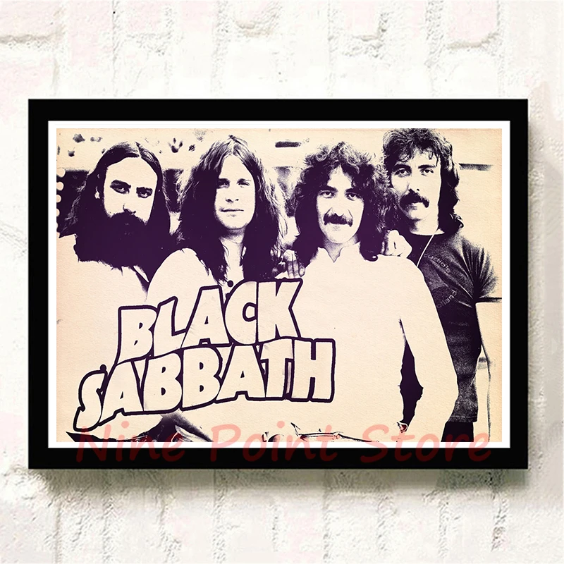 Черный Sabbath бумажный плакат с белым покрытием, украшение для домашнего интерьера, кислота, рок-музыка, плакат с рисунком, наклейки на стену, бескаркасные