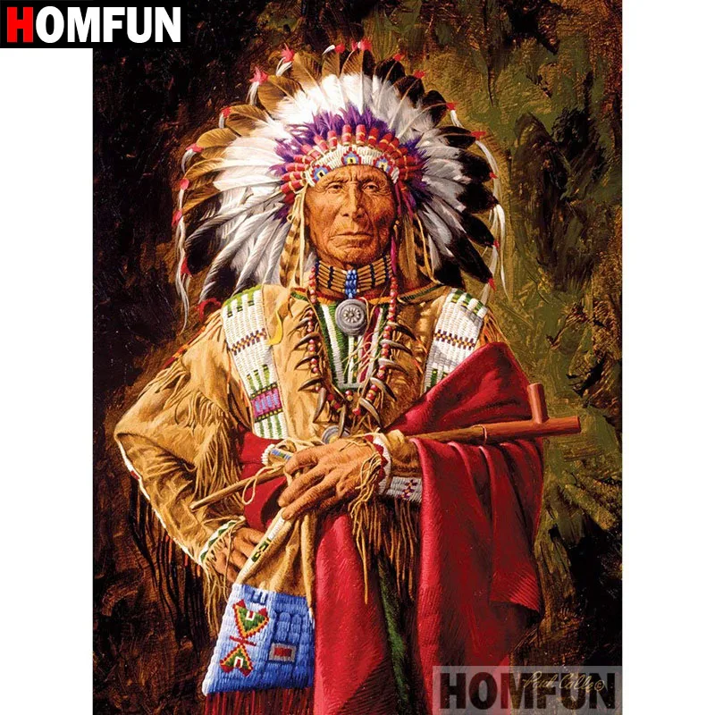 Алмазная живопись HOMFUN A08780 индийское перо картина с полными квадратными/круглыми