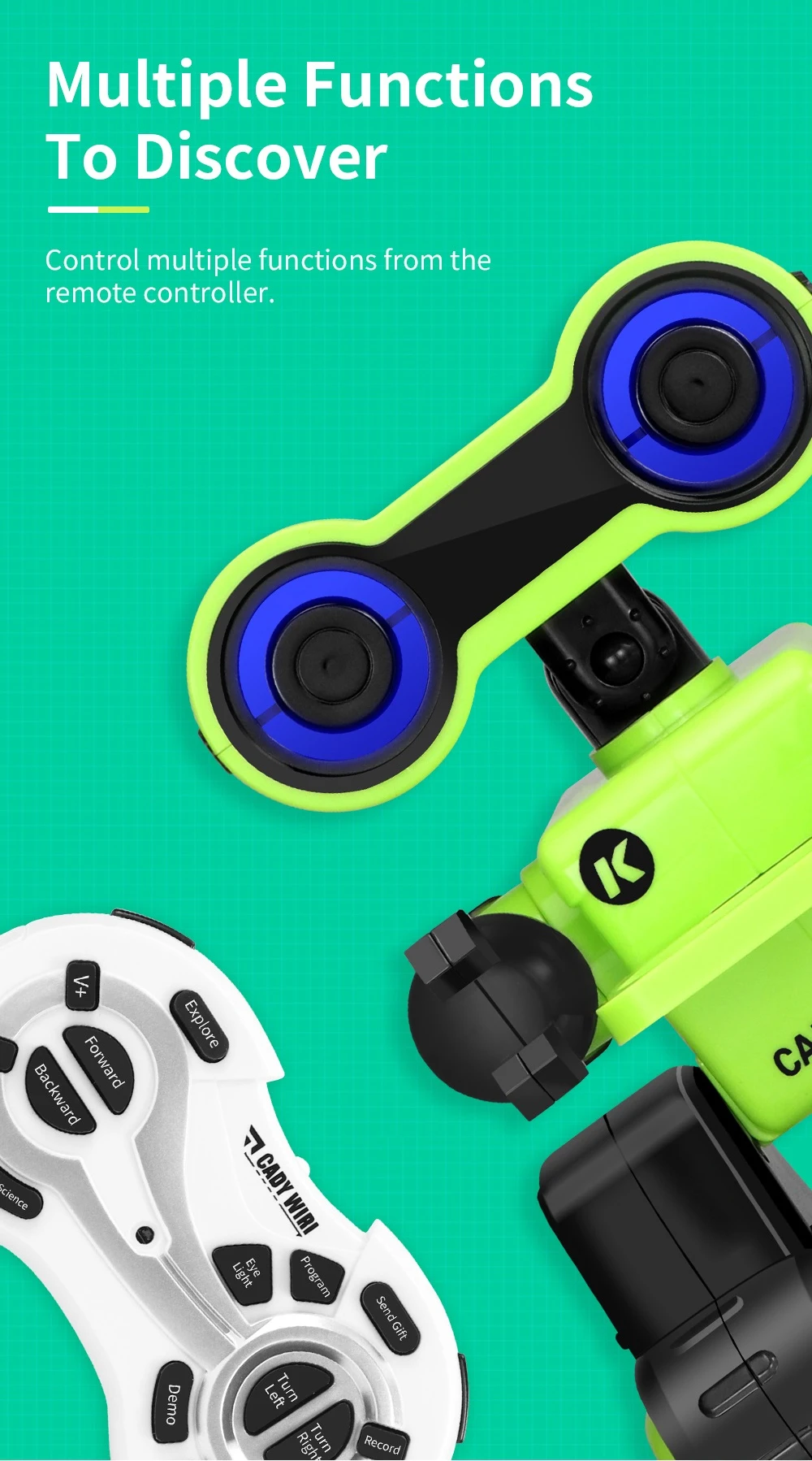 JJRC R13 RC робот CADY WIRI умный программируемый сенсорный контроль запись голосовых сообщений поет танец роботы игрушки для детей подарок VS R4