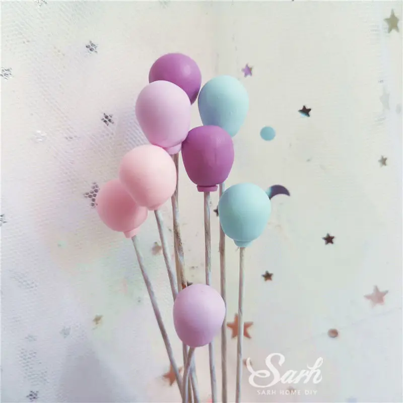 Multicolor balls set Корона мальчик девочка и журавль розовый синий с днем рождения украшения Радуга торт Топпер для день детей вечерние принадлежности прекрасный подарок - Цвет: Multicolor balls set