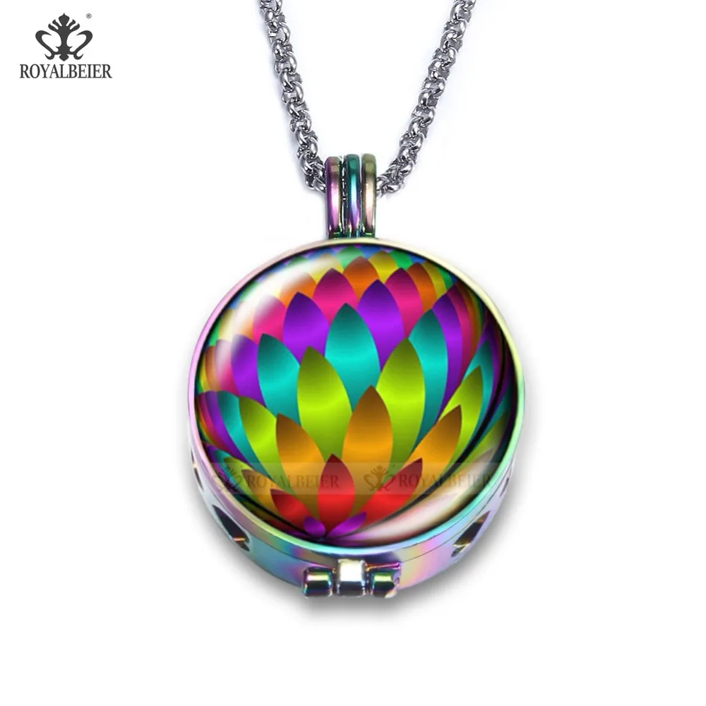 Винтажный яркий распылитель ожерелье Ароматерапия 25 мм стеклянный амулеты