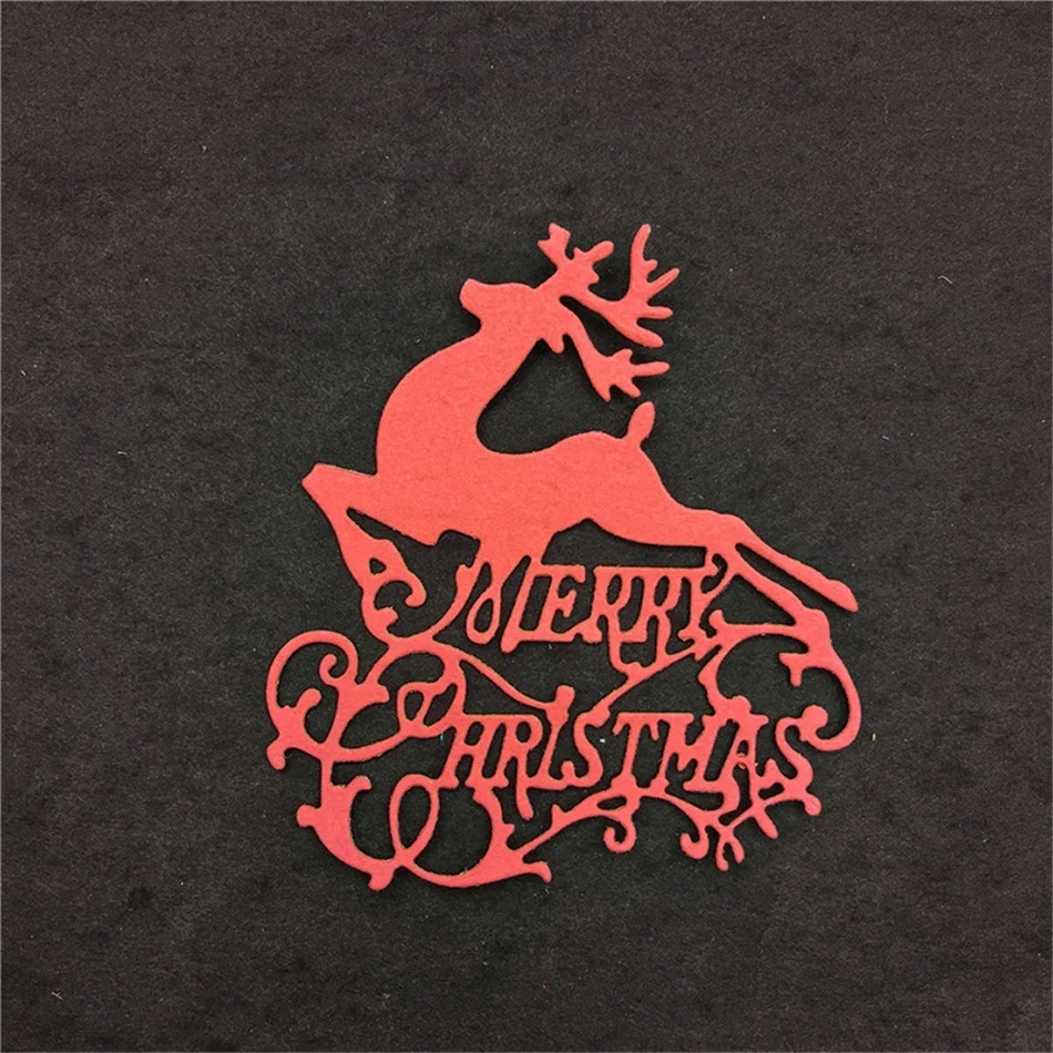Crazyclown Merry Christmas олень лося режущий тиснение трафаретная вырезка шаблон