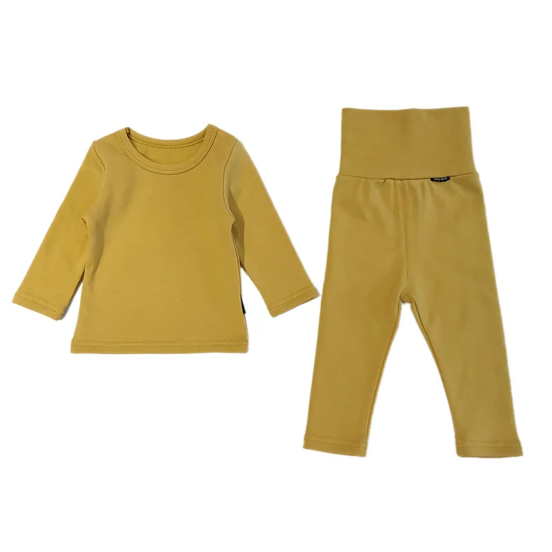 Зимняя утепленная Детская Пижама с длинными рукавами для мальчиков и девочек -