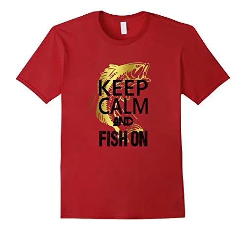 

Fishes T-shirt Keep Calm and Fish on Funny Novelty Tee Pride of The Creature T-Shirts Great Discount Cotton Men Tee