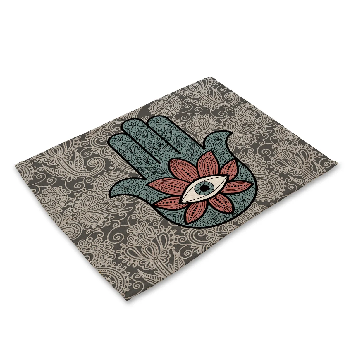 Indian Buddha Pattern Table Mat Rectangle Linen Place Mats for Dining Kitchen Accessories Decoration | Дом и сад