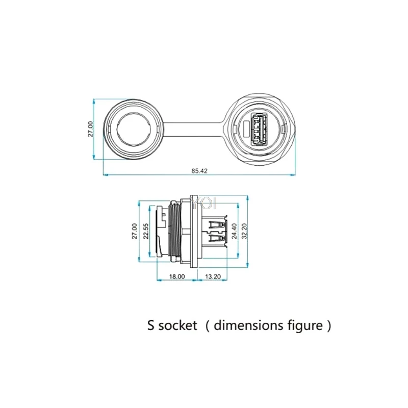 Флеш накопитель USB с гнездовым разъем адаптер для монтажа на панель