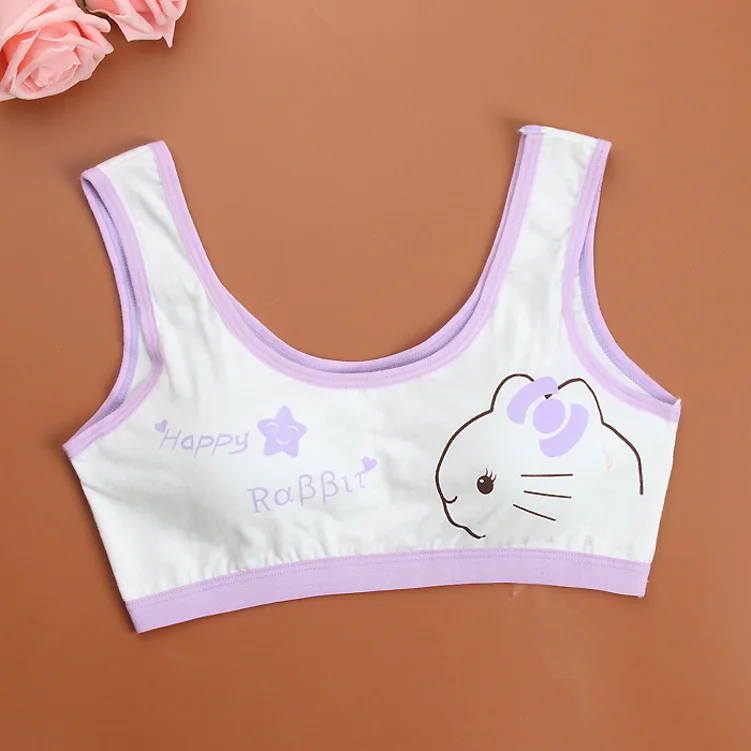 Бюстгальтер для девочек Жилет Нижнее белье студентов Однотонное нижнее