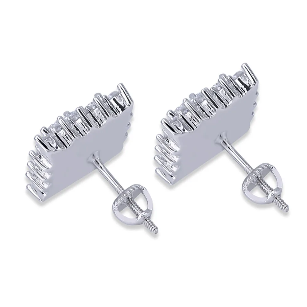 JINAO Мода AAA кубический циркон хип хоп ювелирные изделия Iced Out Сияющий Золотой Цвет Квадратные 925 серебряные серьги-гвоздики для женщин и мужчин подарки