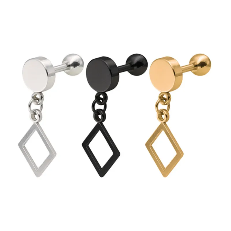 new arrival titanium stainless steel stud earrings for women men silver gold black color personality Accessories | Украшения и