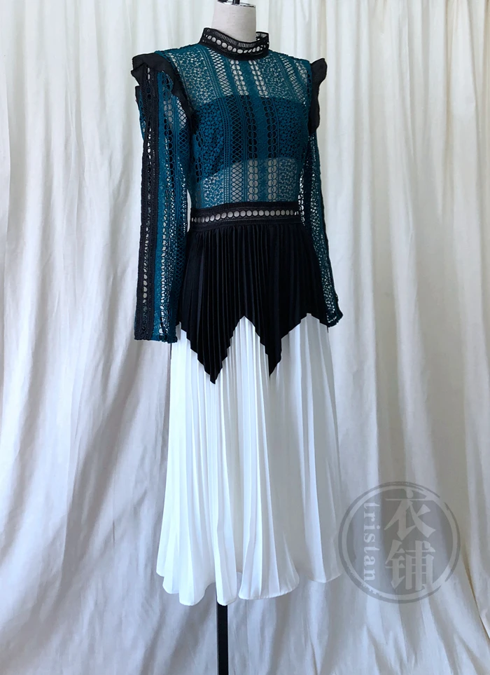 S XL платье для автопортрета 2018 элегантное женское Плиссированное шифоновое