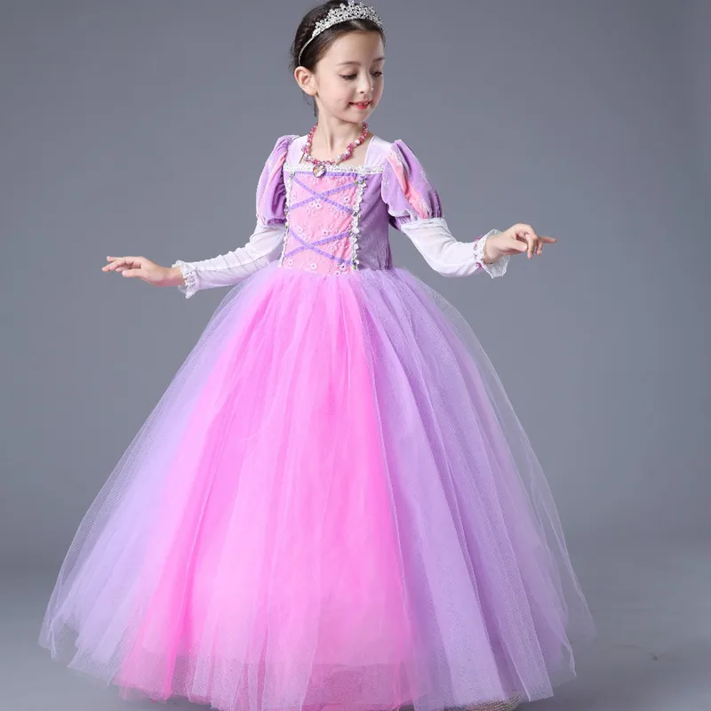 Детские платья принцессы для девочек Длинные вечерние бальные Детская одежда