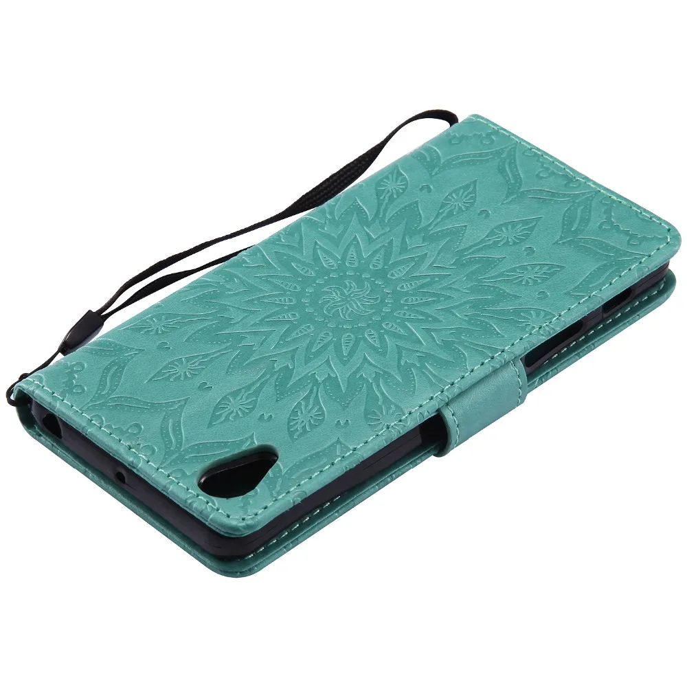 Мода Fundas Флип Подсолнечное бумажник Case для Sony Xperia X Performance + Закаленное