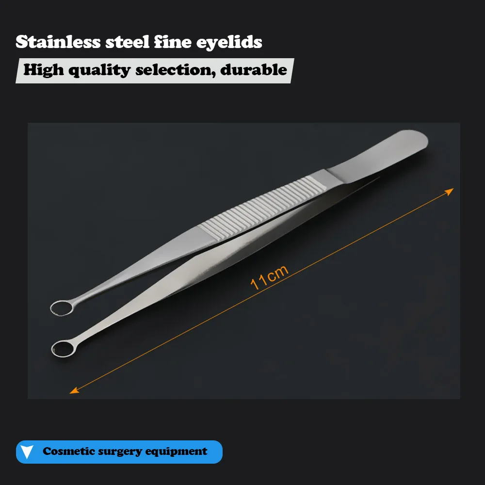 Entropiumforceps двойной глаз нержавеющая сталь tweezers 10,5 см инструменты и инструменты для хирургии глаз - Цвет: Черный