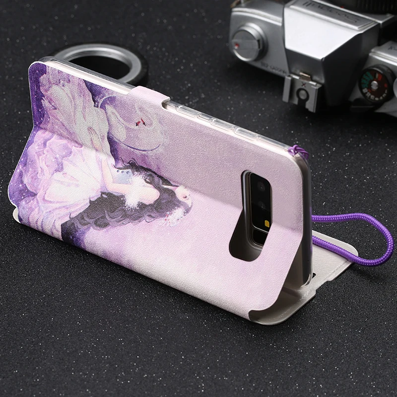 Чехол для Samsung Galaxy S10 Lite с милым рисунком флип-кошелек кожаный чехол подставкой